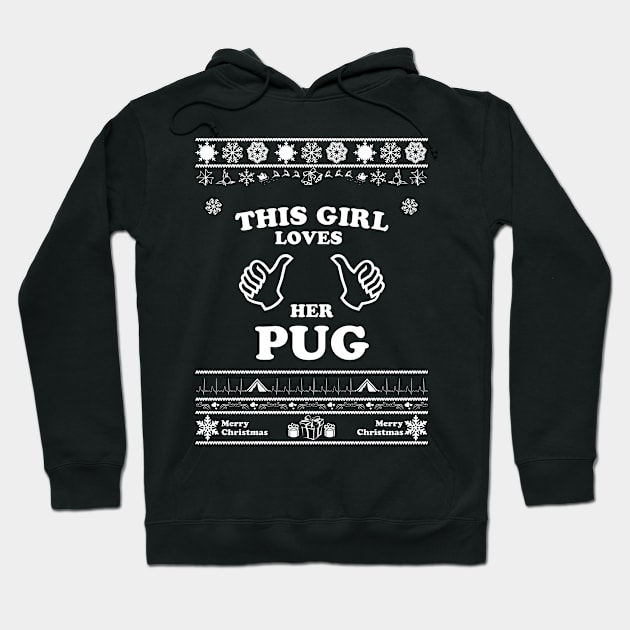 Merry Christmas PUG Hoodie by irenaalison